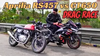Aprilia RS457 vs Continental Gt650 DRAG RACE | unexpected results 😳