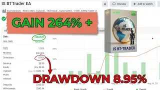 IS BTTrader EA v1 &ndash; 264% Gain Myfxbook Verified | 92% Win Rate | $1200 EA Only $25 🔥