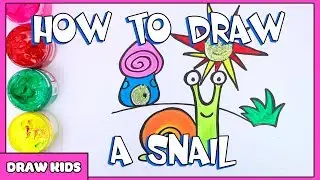How to draw a Snail for kids