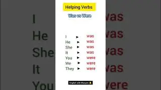 Helping Verbs #Was vs Were#English with Maryam