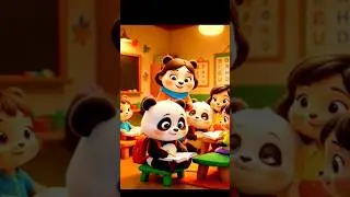 Cute Baby Panda Tuition Mein Padh Raha Hai 📚🐼 | Kids Learning Cartoon | #short