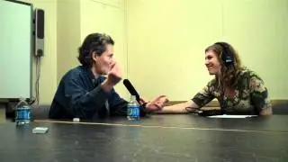Temple Grandin visits with Wyoming Public Radio in College of Agriculture Building