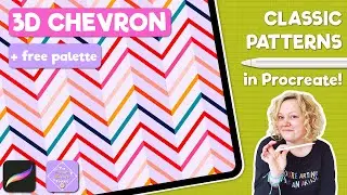3D Chevron Pattern in Procreate | Easy Geometric Tutorial + Free Color Palette!