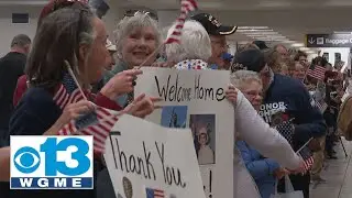 Hundreds gather to welcome veterans home from emotional Honor Flight journey