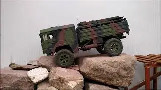 RC Грузовик JJRC Helifar MAN KAT 1 4X4 Испытание на гусеничном ходу