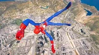 GTA 5 Spider-Man Ragdolls & Crazy Jumps/Fails | Euphoria Physics Funny Moments Compilation part #28