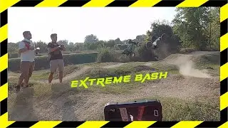 Rc bashing at the MTB/BMX Track, big jump, backflip, crash