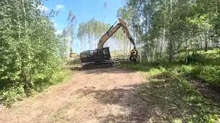 Заготовка леса харвестером cat ponsse h7hd