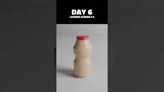Day 6 Learning Blender, Making Yakult Bottle 🤣 #3d #blender #dailylearning