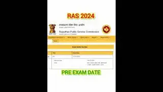 RAS 2024 EXAM DATE || RAS PRE EXAM DATE 2024 || RAS PRE 2024 EXAM DATE || RAS SYLLABUS 2024 #ras2024