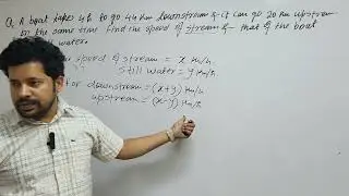 A boat takes 4 hours to go 44km downstream and it can go 20km upstream at the same time Find speed
