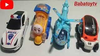 police Car unboxing and Testing/Victory mini Helicopter/Loco Train/09 Future car/3D Lighting toys