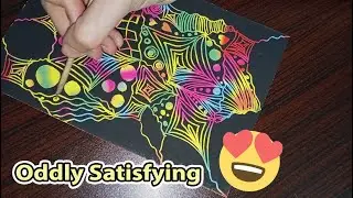 Colorful Doodle Art Therapy For Anxiety | DIY Scratch Art 🤩 Easy Doodle Scratch Art  #scratch #art
