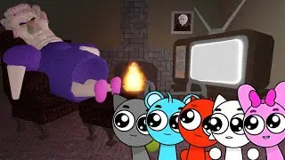 Sprunki Baby Gray, Sky, Raddy, Wenda & Pinki играли в Grumpy Gran Scary Obby в ROBLOX.