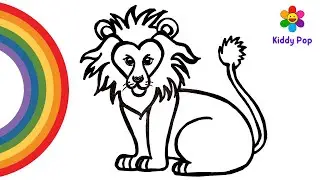 Lion and Other animals Drawings & Paintings for Kids | Kiddy Pop