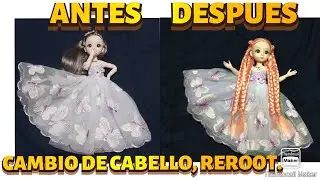 REROOT, CAMBIO DE CABELLO A UNA BJD CLON, REROOT A CABEZA MUY DURA, COMO HACERLO FACIL.