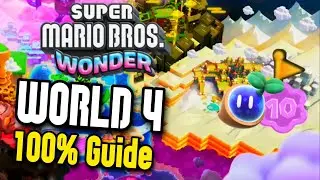 SUPER MARIO BROS. WONDER: Sunbaked Desert 100% Guide: Wonder Seeds, Purple Coins, Secret Exits, etc.