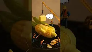 World's Smallest Construction Crew Cooks Lunch #shorts #miniature #satifying #diorama #tinyworld