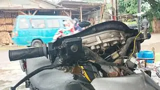 cek jalur kabel lampu sein motor suprat fit new. karisma. supra125