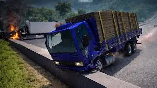 Truck Brake Test Mega Ramp | Realistic High-Speed Crash &ndash; BeamNG Drive