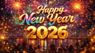 Happy new year, firework, in Simrishamn city 2026 