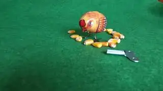 WIND UP CHICK Tin Toy Pecking Bird Vintage Style Baby Chicken