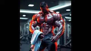 No 4 Ai bodybuilder wiping sweat with his hands at the gym #muscle #muscletransformation