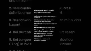 7 AYURVEDA-NOTFALLTIPPS: Erste Hilfe ohne Medizin!