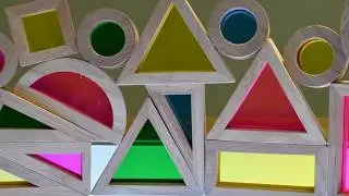 Sensory Play Co. Rainbow Blocks (24 pcs) Wooden Building Blocks for Toddlers Baby Preschool Kids.