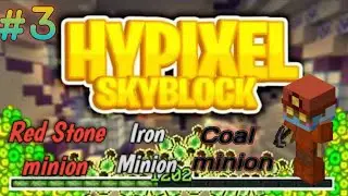 Redstone minion, Iron minion, Coal minion in skyblock | Trying to make coal and iron minion | Live