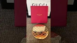 GUCCI Gold Monogram Compact Pocket Mirror #gucci #asmr #asmrvideo #luxury #designer #unboxing
