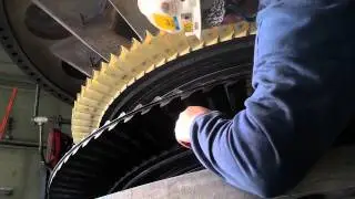 7FA GE Turbine rotation with the turbine case off