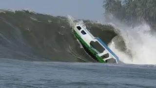 Boat Gets Sucked in by Massive Wave || ViralHog