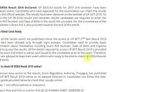 UP DElEd Result 2018 Declared for 2nd Semester Students, Check at btcexam.in, Get Direct Link ...