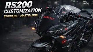 &ldquo;RS200 Customization Vlog,Beast Sticker, Matte Black Head & YouTube Logo.#trending #rider #bikelover