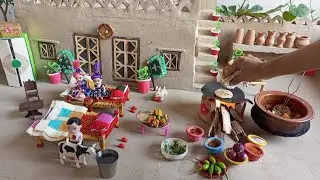 Miniature Aloo Gosht Recipe with Chapati  Alu Gosht ki Sabzi  Routine  Mini Cooking Mini Village