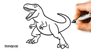 How to Draw a T-REX DINOSAUR Easy (step by step) 🦖