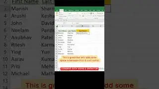 How to combine data Using Concatenation Operator (&) in Excel #shorts #youtubeshorts  #excel