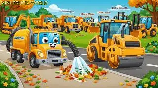 Construction Vehicles Clean the River Together | Environmental Teamwork Story for Kids