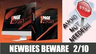 1 Page Profits Review- Honest Review ⛔Beginners Beware⛔
