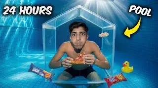 Living 24 Hours in pool Challenge !