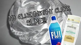 NO GLUE INSTANT CLEAR SLIME 💦 how to make no glue water slime!! 💦