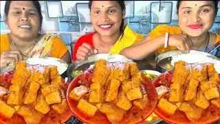 New eating rice with🔥🔥delicious paneer masala curry shimla mirch aloo curry Bangali food eating show