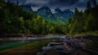 dark mountain scene