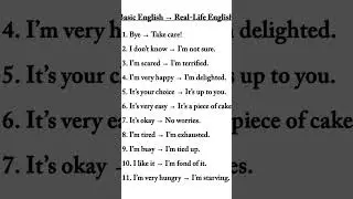 Basic English vs Real Life English | Speak Like Native Speakers