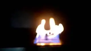 Flame in a bioethanol fireplace