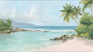 Secluded Tropical Beach TV Art 4K 🏝️ Serene Coastal Wallpaper, Ocean Escape