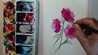 a violet red Fantasy Flowers in 10 Minutes with watercolor and You Can Too!