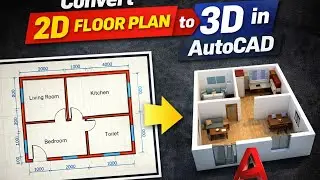 Convert 2D Floor Plan to 3D in AutoCAD | Beginner Trick