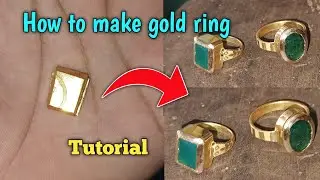 How to make panna stone ring by gold 🔥|| Gold ring making tutorial |